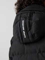 Clarks Black Longline Shower Resistant Puffer Coat - Image 8 of 16