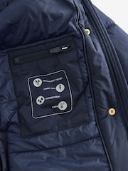 Clarks Navy Blue Girls Longline Puffer Coat - Image 11 of 14