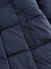 Clarks Navy Blue Girls Longline Puffer Coat - Image 12 of 14