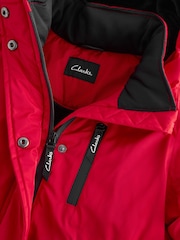 Clarks Red Waterproof Girls Parka Coat - Image 10 of 13