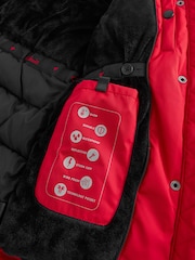 Clarks Red Waterproof Girls Parka Coat - Image 11 of 13