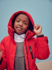 Clarks Red Waterproof Girls Parka Coat - Image 2 of 13