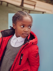 Clarks Red Waterproof Girls Parka Coat - Image 4 of 13