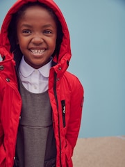 Clarks Red Waterproof Girls Parka Coat - Image 5 of 13