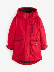 Clarks Red Waterproof Girls Parka Coat - Image 6 of 13