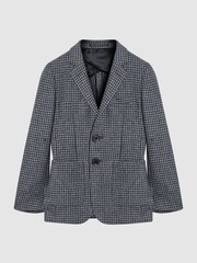 Reiss Navy/Brown Puppytooth Progress Puppytooth Single Breasted Blazer - Image 2 of 8