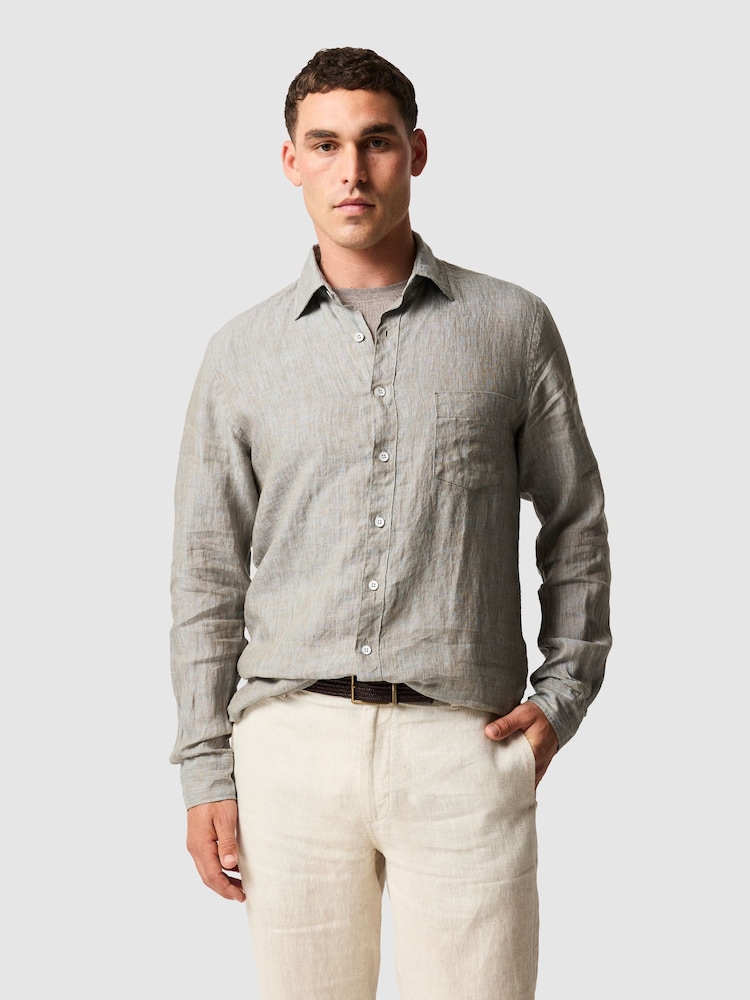 Rodd & Gunn Grey Coromandel Sports Fit Shirt - Image 1 of 5