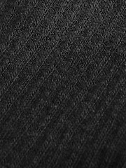 Black 5 Pack Cotton Rich Cushioned Footbed Ribbed Socks - Image 3 of 3