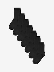 Black 7 Pack Cotton Rich Socks - Image 1 of 3