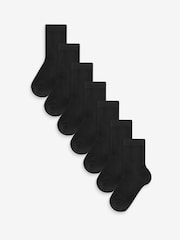 Black 7 pack cushioned footbed socks - Image 1 of 2