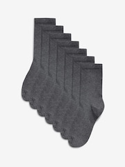 Grey 7 Pack Cotton Rich Socks - Image 1 of 4