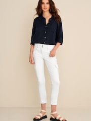 White Lift, Slim And Shape Cropped Slim Combat Jeans - Image 1 of 5