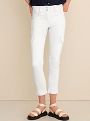 White Lift, Slim And Shape Cropped Slim Combat Jeans - Image 2 of 5