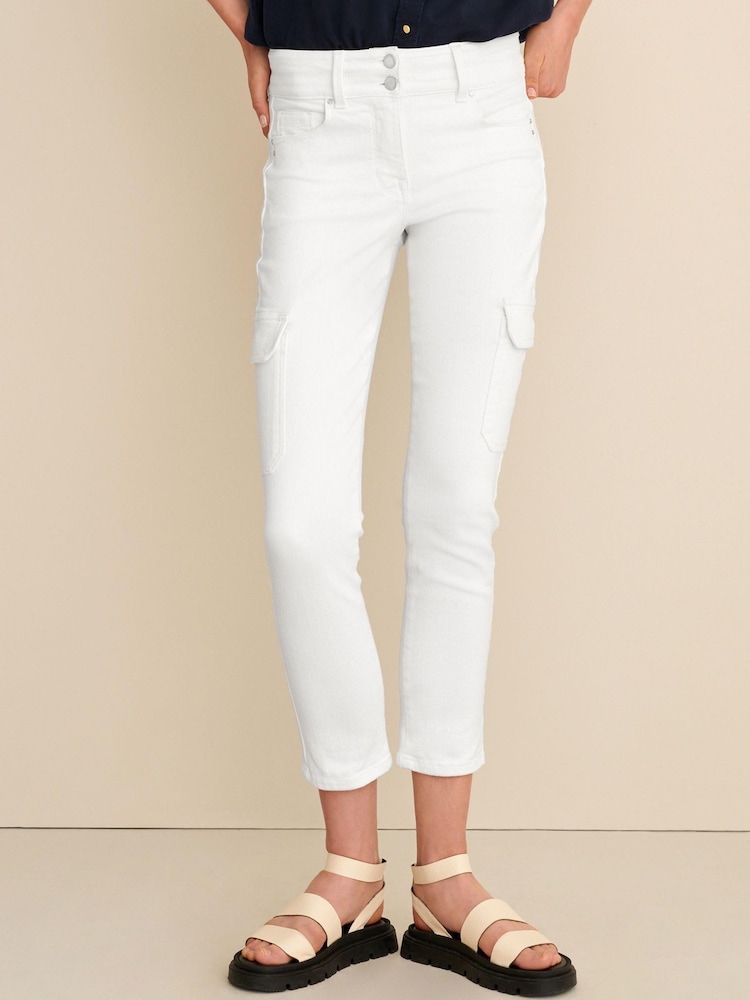 White Lift, Slim And Shape Cropped Slim Combat Jeans - Image 2 of 5