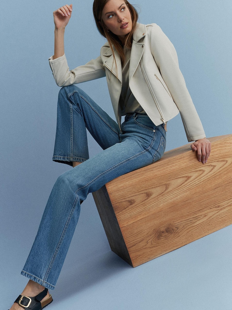 Mid Blue Denim Straight Leg Jeans - Image 2 of 5