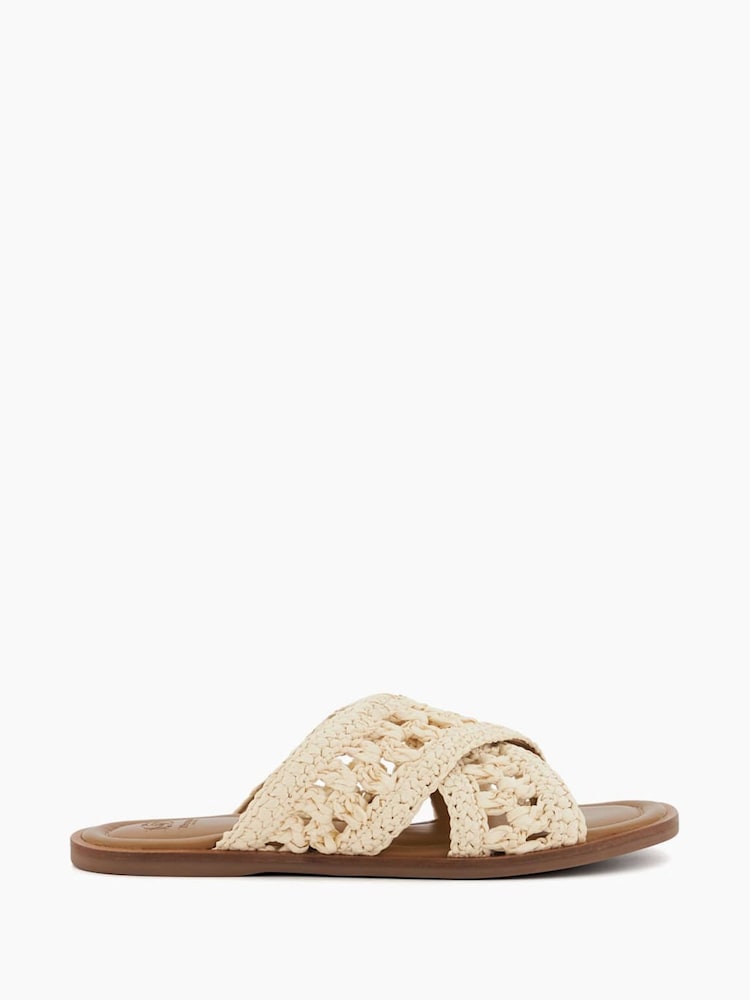 Dune London Natural Level Crochet Flat Sandals - Image 3 of 6