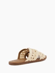 Dune London Natural Level Crochet Flat Sandals - Image 4 of 6
