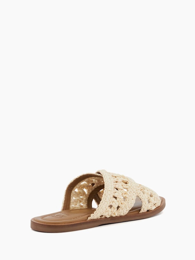 Dune London Natural Level Crochet Flat Sandals - Image 4 of 6