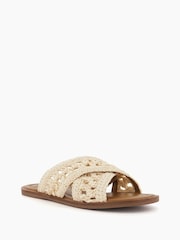 Dune London Natural Level Crochet Flat Sandals - Image 5 of 6
