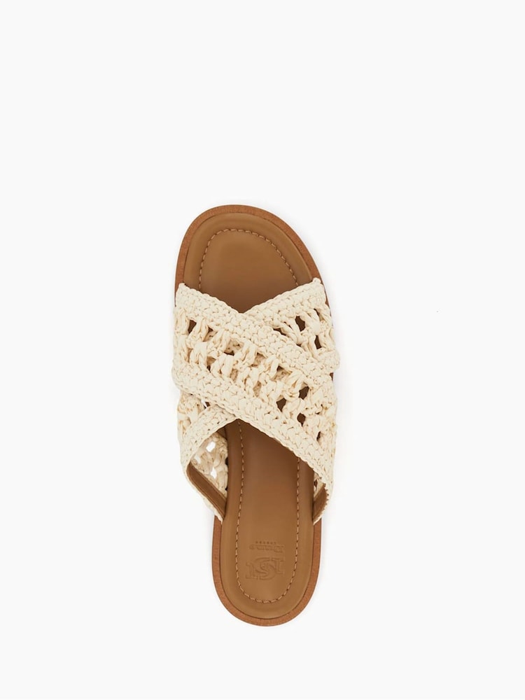 Dune London Natural Level Crochet Flat Sandals - Image 6 of 6