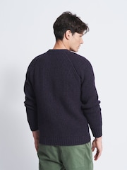 Aubin Grey Crail Fisherman Rib Crew Neck Jumper - Image 2 of 5