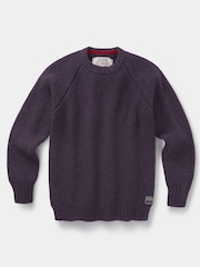 Aubin Grey Crail Fisherman Rib Crew Neck Jumper - Image 5 of 5