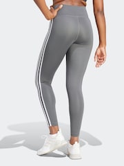 Grau - adidas Train Essentials 7/8-Leggings mit 3-Streifendesign und hohem Bund - Bild 2 von 6