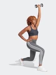 Grau - adidas Train Essentials 7/8-Leggings mit 3-Streifendesign und hohem Bund - Bild 3 von 6