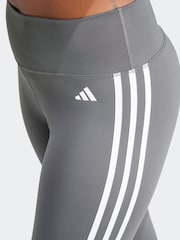 Grau - adidas Train Essentials 7/8-Leggings mit 3-Streifendesign und hohem Bund - Bild 4 von 6