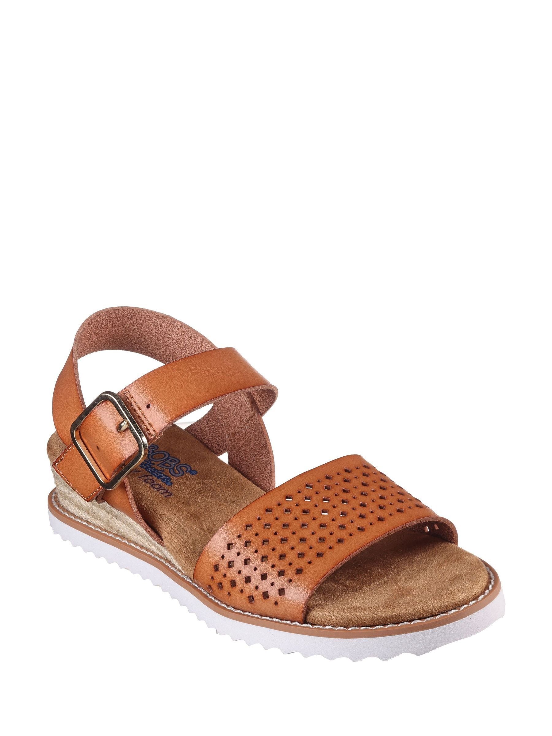 Skechers brown sandals hot sale