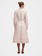 Forever New Pink Rachel Lace Trim Contains Linen Midi Dress - Image 2 of 4