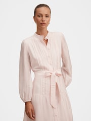 Forever New Pink Rachel Lace Trim Contains Linen Midi Dress - Image 3 of 4