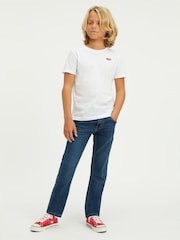 أبيض - تيشرت قطني 100% بشعار صغير بتصميم جناح الخفاش على الصدر من Levi's® - صورة 3 من 5
