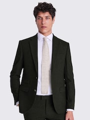 MOSS Khaki Green Slim Fit Donegal Tweed Suit Jacket - Image 4 of 8