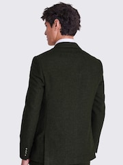 MOSS Khaki Green Slim Fit Donegal Tweed Suit Jacket - Image 7 of 8
