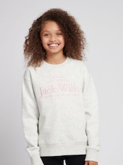 Jack Wills Cream Script Crew Sweat Top - Image 1 of 6