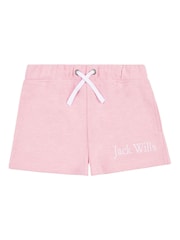 Jack Wills Pink Script Jog Shorts - Image 1 of 3