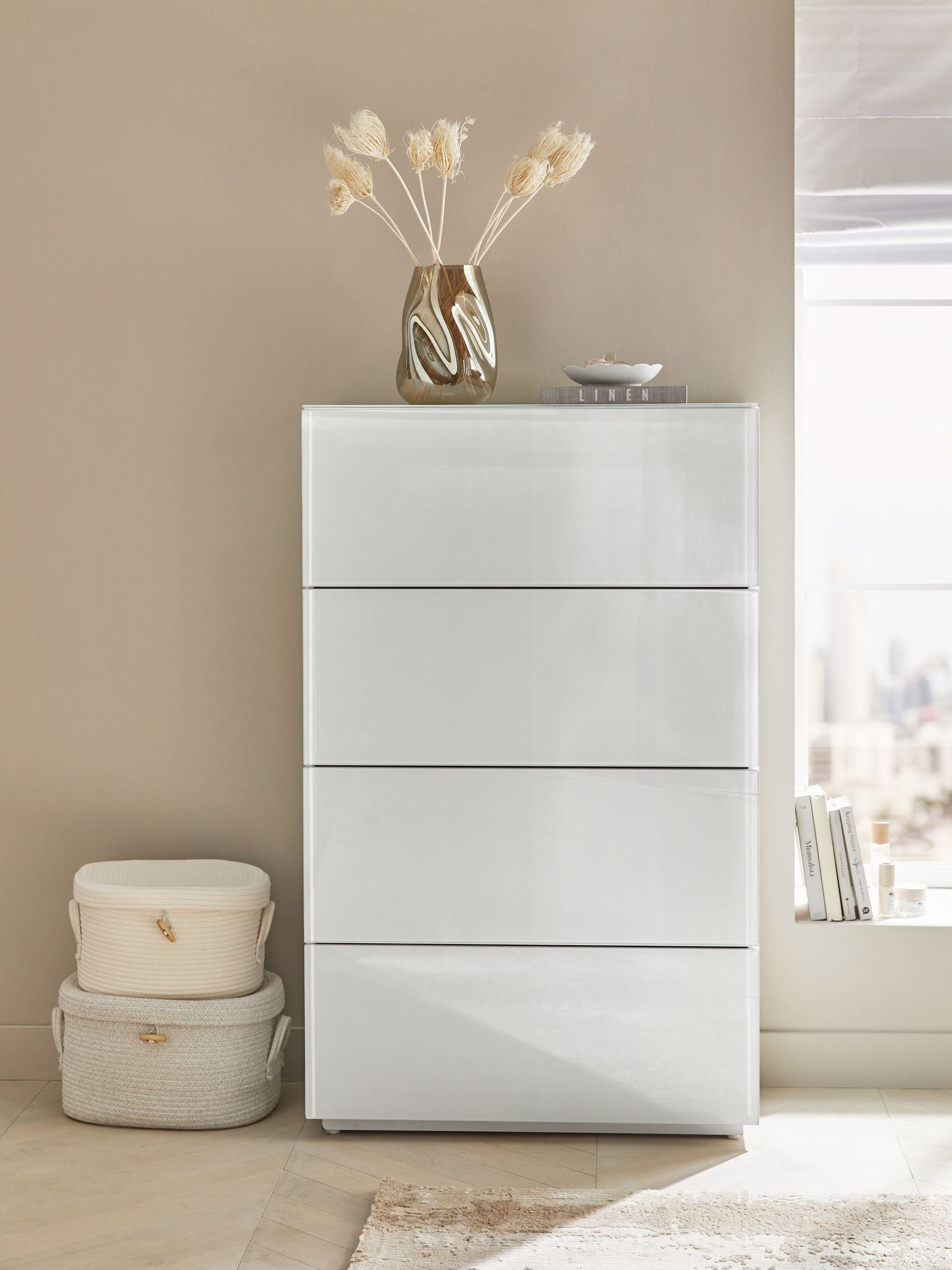 Buy White Sloane Glass 4 Drawer Collection Luxe Chest of Drawers from the Next UK online shop