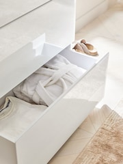White Sloane Glass 4 Drawer Collection Luxe Chest of Drawers - Image 3 of 9