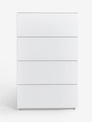 White Sloane Glass 4 Drawer Collection Luxe Chest of Drawers - Image 5 of 9