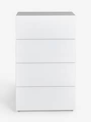 White Sloane Glass 4 Drawer Collection Luxe Chest of Drawers - Image 8 of 9