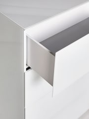 White Sloane Glass 4 Drawer Collection Luxe Chest of Drawers - Image 9 of 9