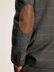 Joules Green Window Pane Check Slim Fit Suit Jacket - Image 6 of 7