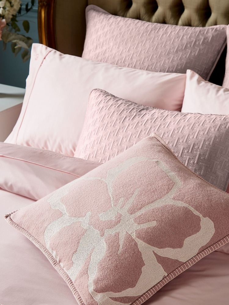 Ted Baker Pink Magnolia Felt Embroidered Cushion - Image 1 of 1