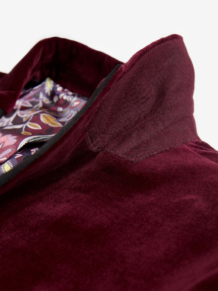 Rouge bordeaux - Slim Fit (Slim Fit) - Signature Pontoglio Italian Fabric Velvet Blazer - Image 12 of 14
