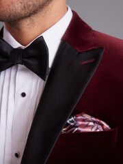 Burgunderrot - Schmale Passform - Signature Samt-Blazer aus italienischem Stoff von Pontoglio - Bild 6 von 14