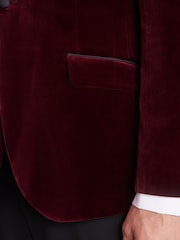 Burgunderrot - Schmale Passform - Signature Samt-Blazer aus italienischem Stoff von Pontoglio - Bild 8 von 14