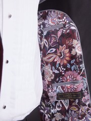 Burgunderrot - Schmale Passform - Signature Samt-Blazer aus italienischem Stoff von Pontoglio - Bild 9 von 14