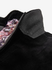 Black Slim Fit Signature Pontoglio Italian Fabric Velvet Blazer - Image 6 of 9