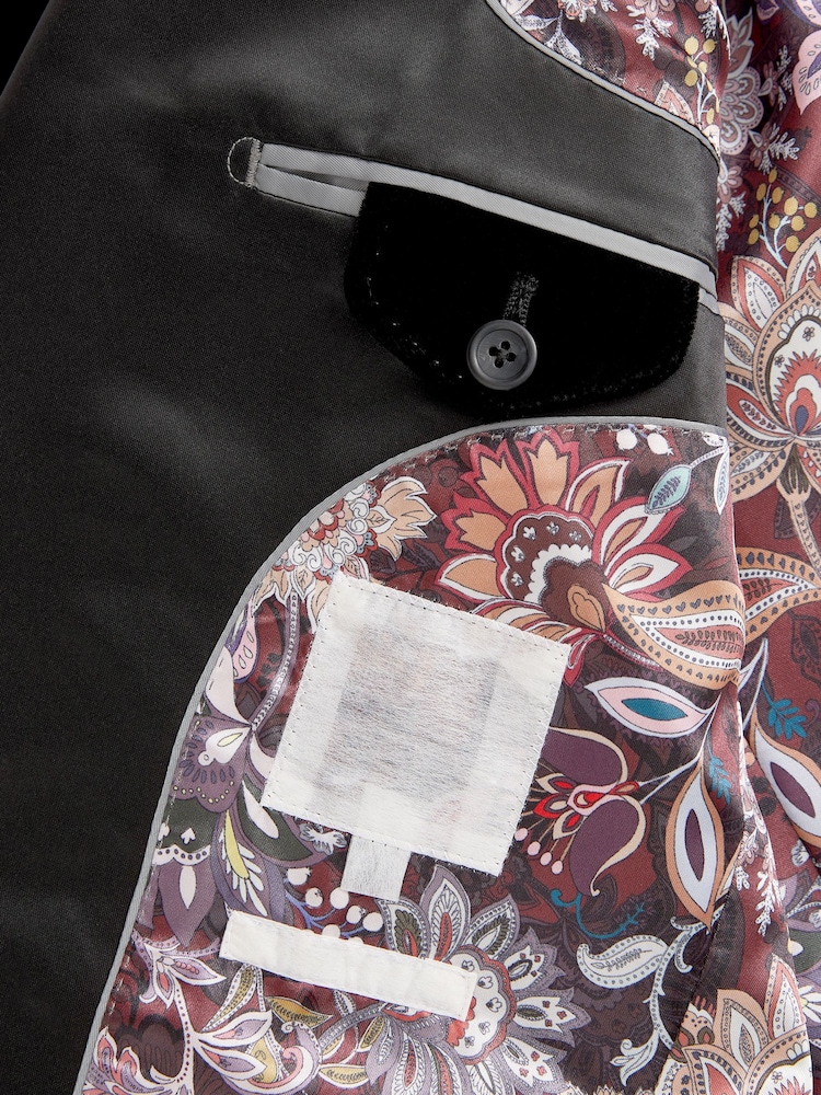 Schwarz - Schmale Passform - Signature Samt-Blazer aus italienischem Stoff von Pontoglio - Image 7 of 9